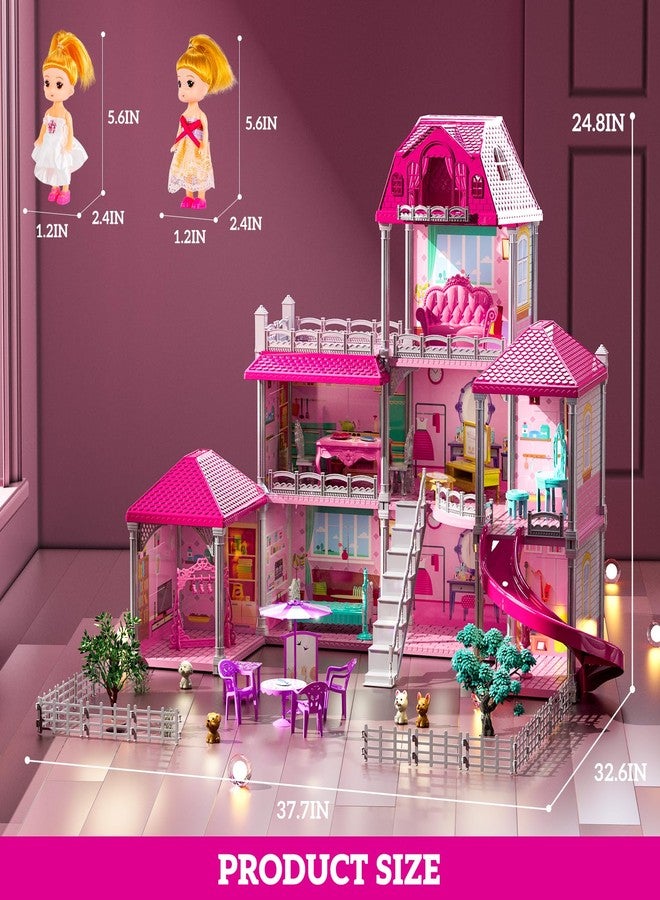 JUKUDAHU Villa Playset for Girls Ages 3-7, 3-Story 8 Room House with 2 Dolls, Furniture and Accessories, Indoor Playset Girls Toys for Ages 6-8, Pretend Toddler Toy, Birthday Gifts for Kids 4-8 - Image 5